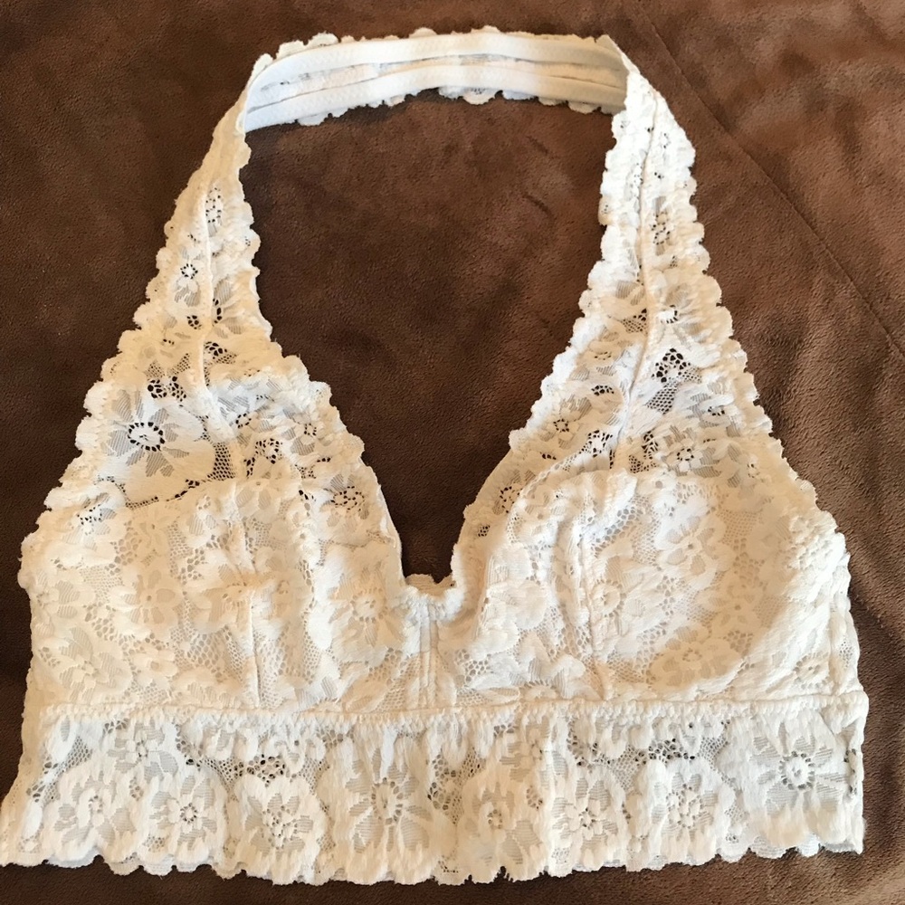 Aerie White Lace Halter Bralette